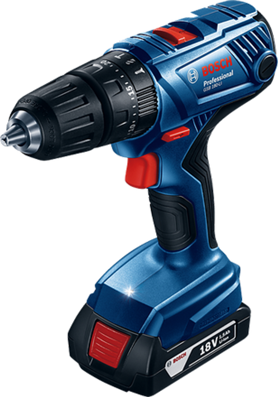 BOSCH Cordless Impact Drill:GSB 180-LI 1.5Ah (C/W 23 Accessories)