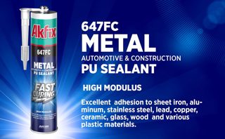 AKFIX Metal PU Sealant:Automotive & Construction PU Sealant 310ml
